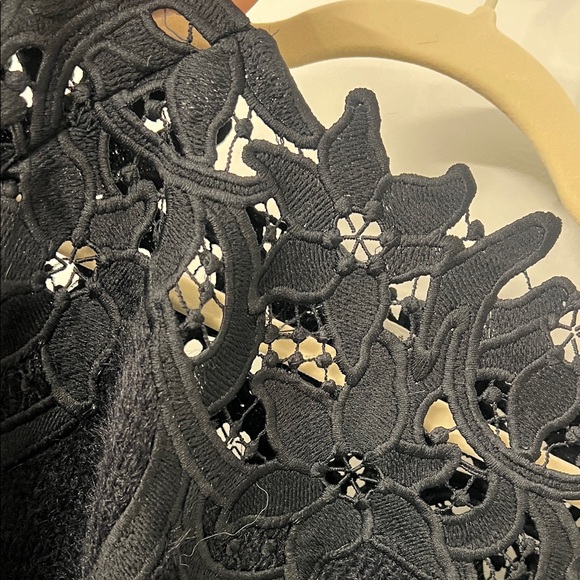 Vici Black Floral Lace Sweater - Sincerely Yours - Picture 5 of 7